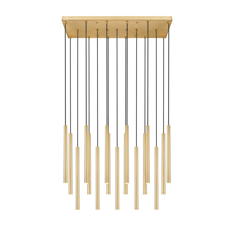 Z-Lite Forest 17Lt 42" LED Linear Chandelier, Gold/Gold