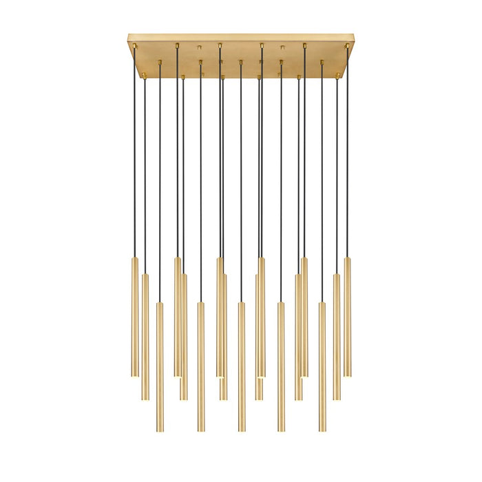 Z-Lite Forest 17 Light 42" LED Linear Chandelier, Gold/Gold
