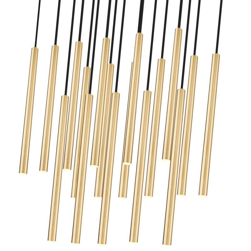 Z-Lite Forest 17Lt 42" LED Linear Chandelier, Gold/Gold