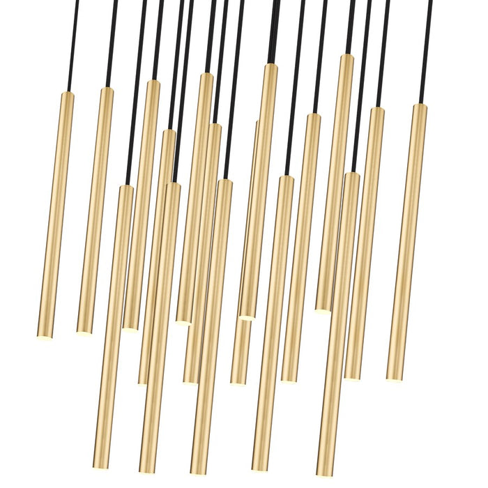 Z-Lite Forest 17 Light 42" LED Linear Chandelier, Gold/Gold