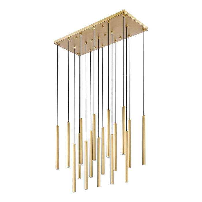 Z-Lite Forest 17 Light 42" LED Linear Chandelier, Gold/Gold