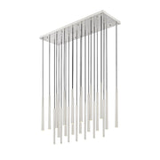 Z-Lite Forest 23 Light 54" LED Linear Chandelier, Nickel/Nickel - 919MP24-23L-BN-LED