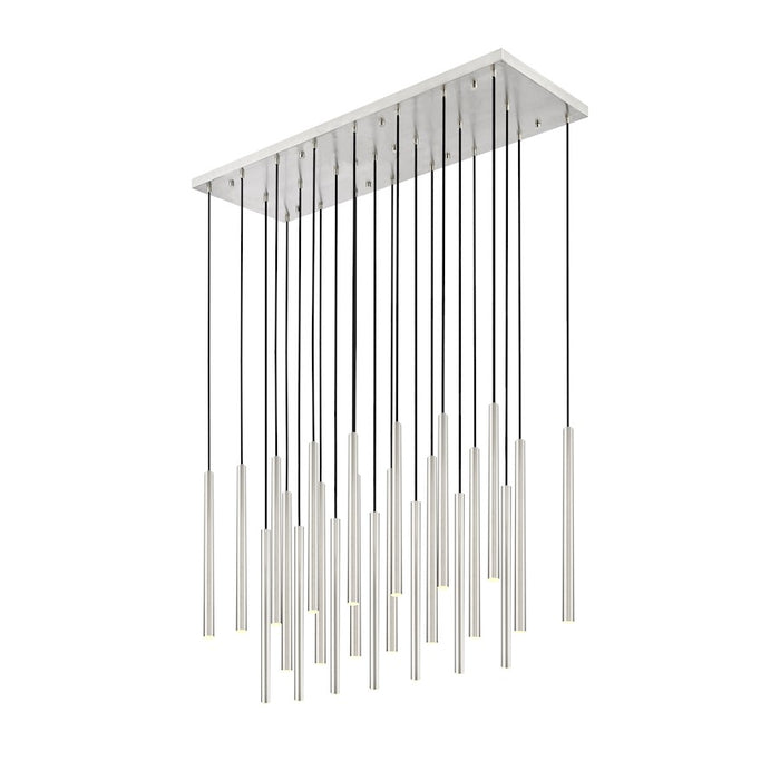 Z-Lite Forest 23 Light 54" LED Linear Chandelier, Nickel/Nickel - 919MP24-23L-BN-LED