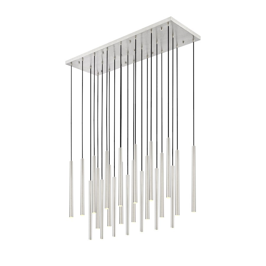 Z-Lite Forest 23 Light 54" LED Linear Chandelier, Nickel/Nickel - 919MP24-23L-BN-LED