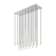 Z-Lite Forest 23Lt 54" LED Linear Chandelier, Nickel/Nickel - 919MP24-23L-BN-LED