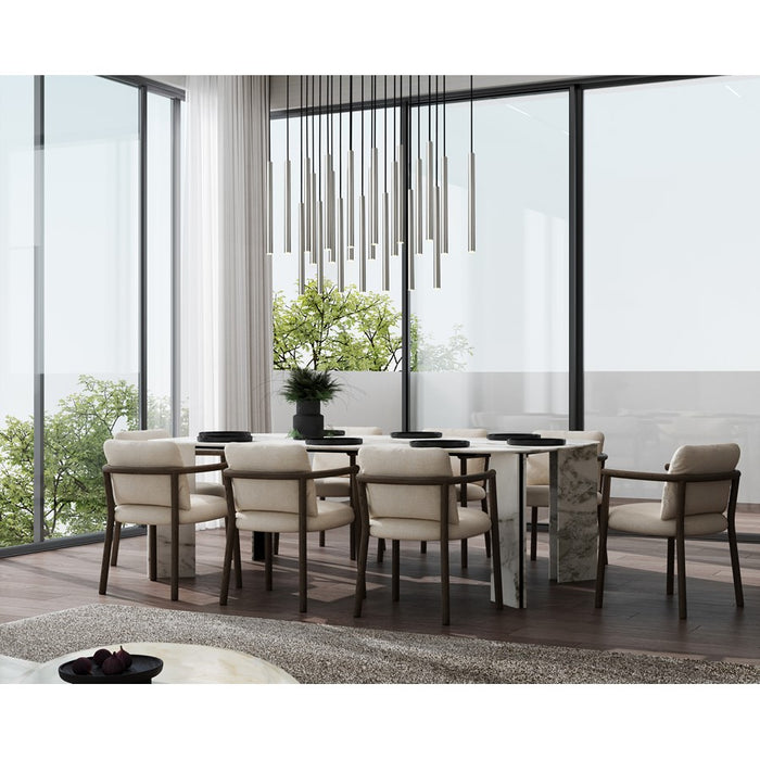 Z-Lite Forest 23Lt 54" LED Linear Chandelier, Nickel/Nickel