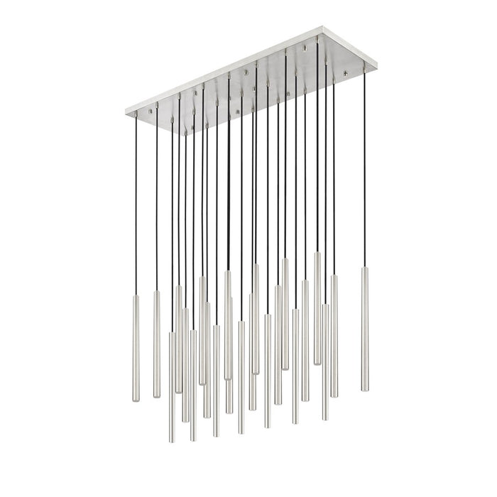 Z-Lite Forest 23Lt 54" LED Linear Chandelier, Nickel/Nickel