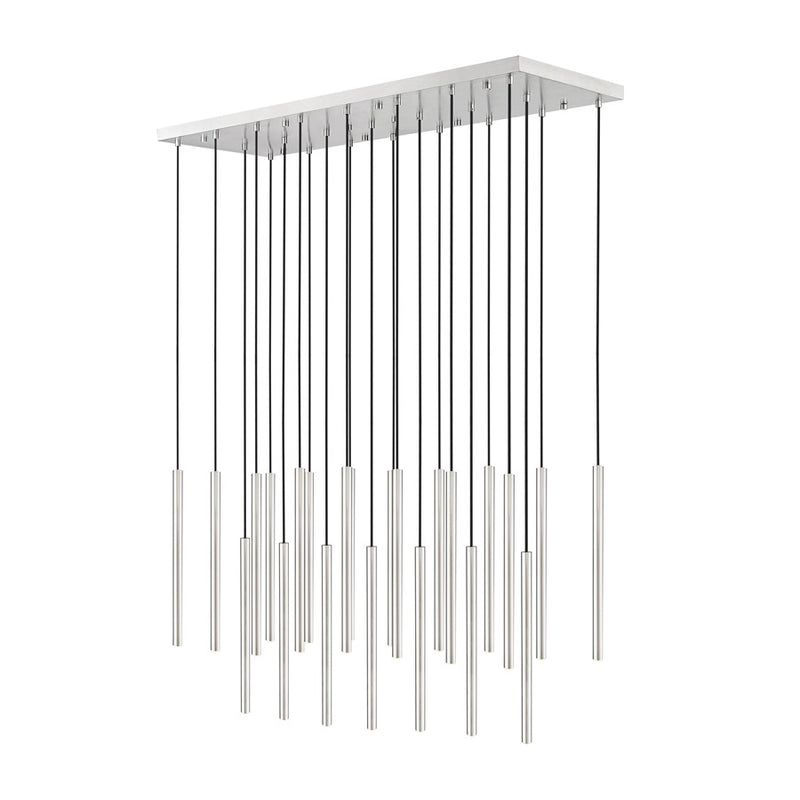 Z-Lite Forest 23 Light 54" LED Linear Chandelier, Nickel/Nickel