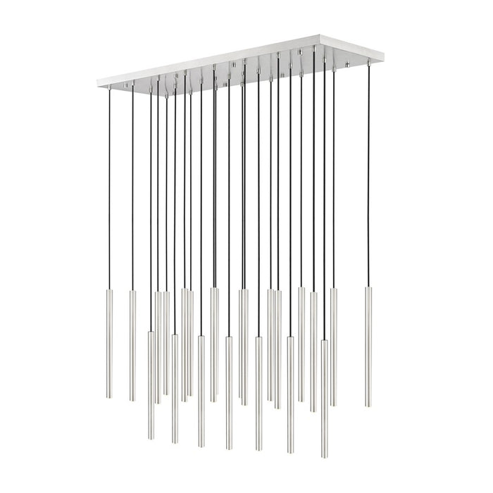 Z-Lite Forest 23Lt 54" LED Linear Chandelier, Nickel/Nickel