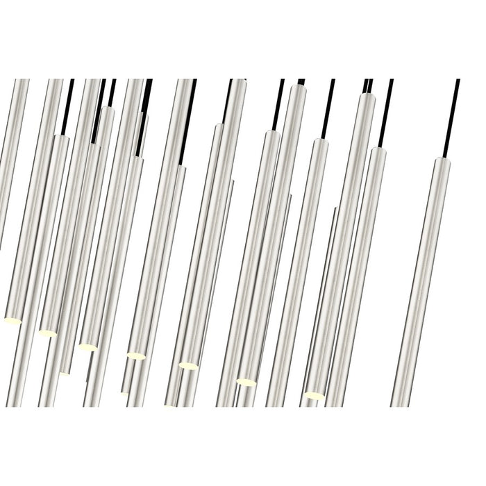 Z-Lite Forest 23Lt 54" LED Linear Chandelier, Nickel/Nickel