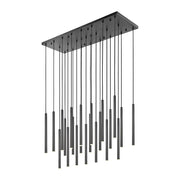 Z-Lite Forest 23 Light 54" LED Linear Chandelier, Black/Black - 919MP24-23L-MB-LED
