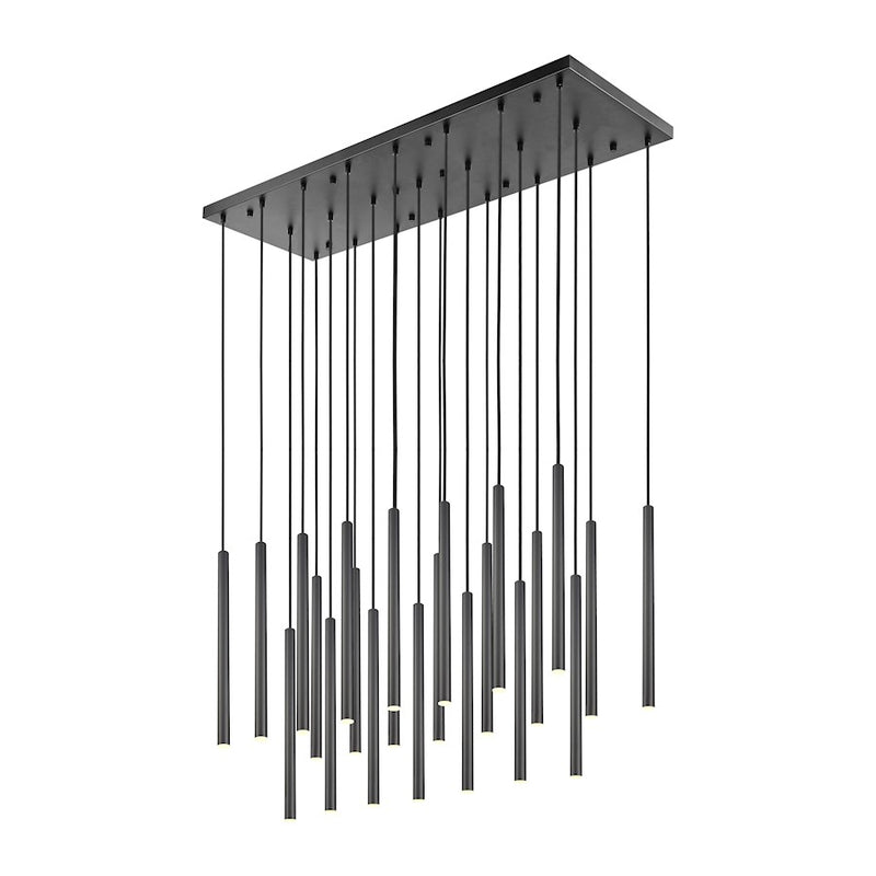 Z-Lite Forest 23 Light 54" LED Linear Chandelier, Black/Black - 919MP24-23L-MB-LED