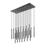Z-Lite Forest 23Lt 54" LED Linear Chandelier, Black/Black - 919MP24-23L-MB-LED