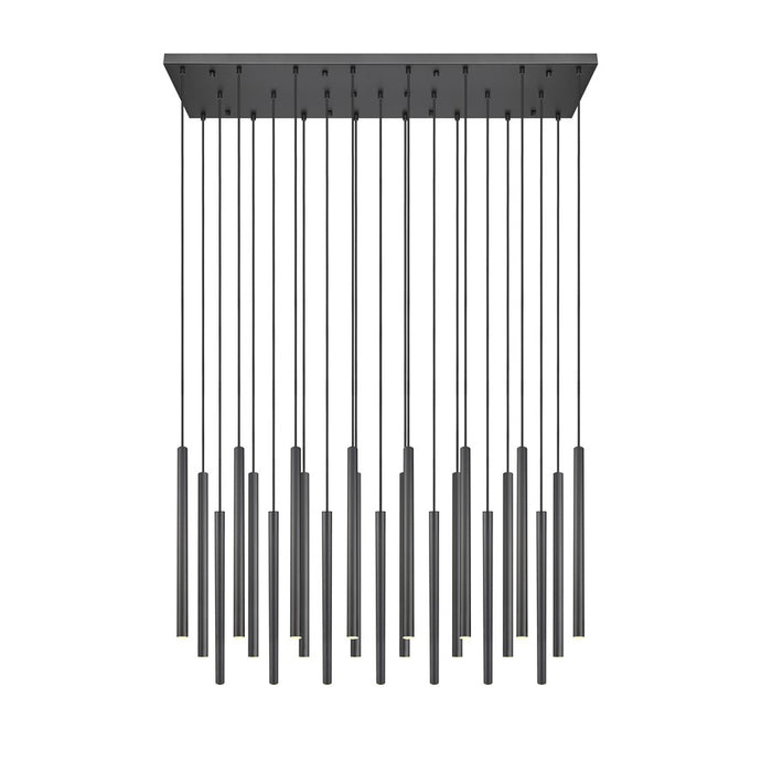 Z-Lite Forest 23Lt 54" LED Linear Chandelier, Black/Black