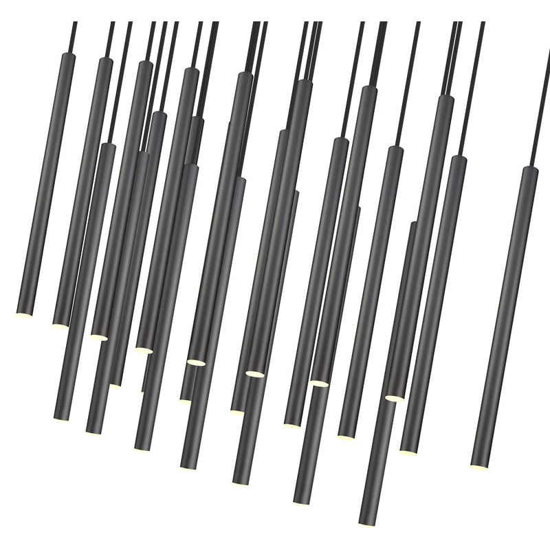 Z-Lite Forest 23 Light 54" LED Linear Chandelier, Black/Black