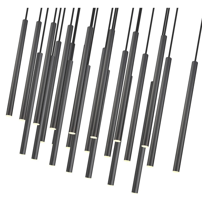 Z-Lite Forest 23 Light 54" LED Linear Chandelier, Black/Black