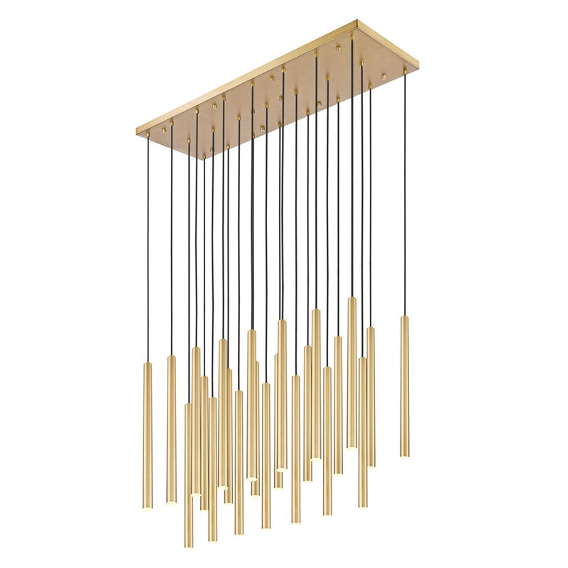 Z-Lite Forest 23Lt 54" LED Linear Chandelier, Gold/Gold - 919MP24-23L-MGLD-LED