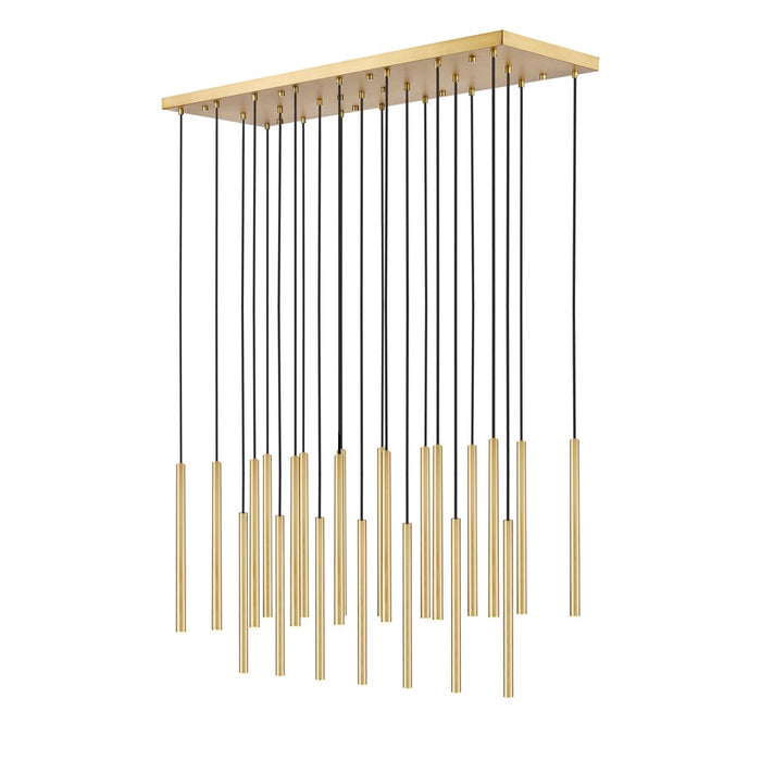 Z-Lite Forest 23 Light 54" LED Linear Chandelier, Gold/Gold