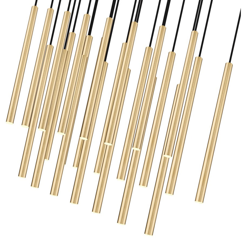 Z-Lite Forest 23Lt 54" LED Linear Chandelier, Gold/Gold