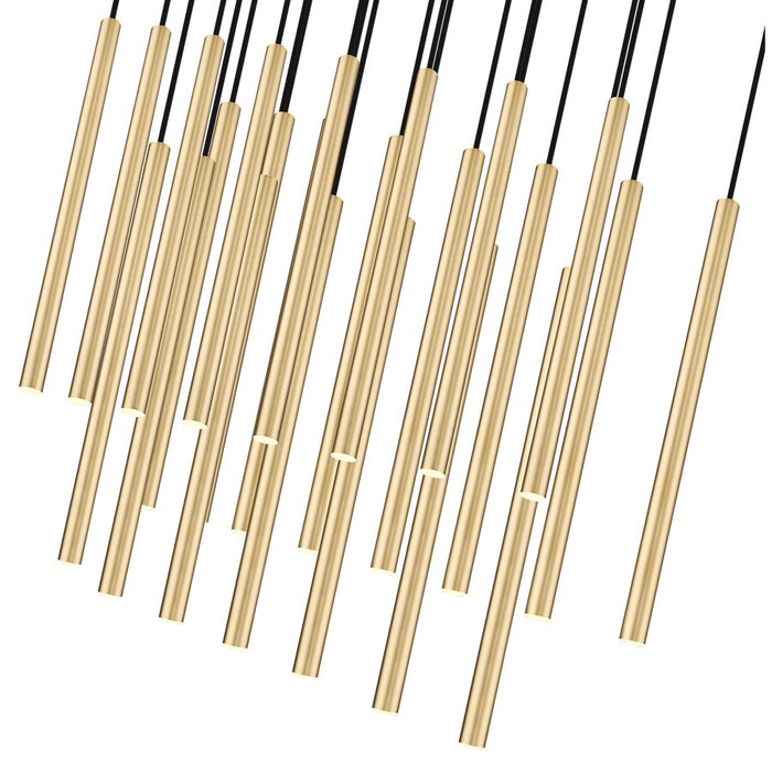 Z-Lite Forest 23Lt 54" LED Linear Chandelier, Gold/Gold