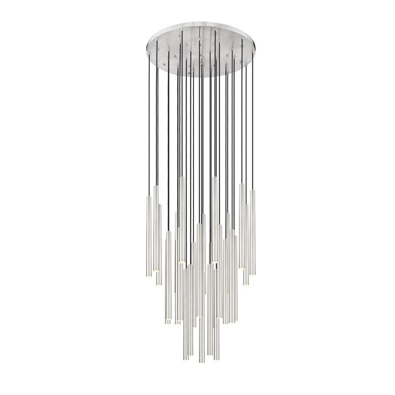Z-Lite Forest 27Lt 36" LED Chandelier, Nickel/Nickel - 919MP24-27R-BN-LED