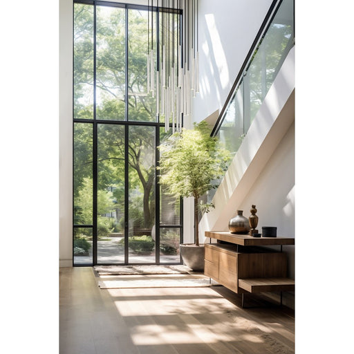 Z-Lite Forest 27Lt 36" LED Chandelier, Nickel/Nickel