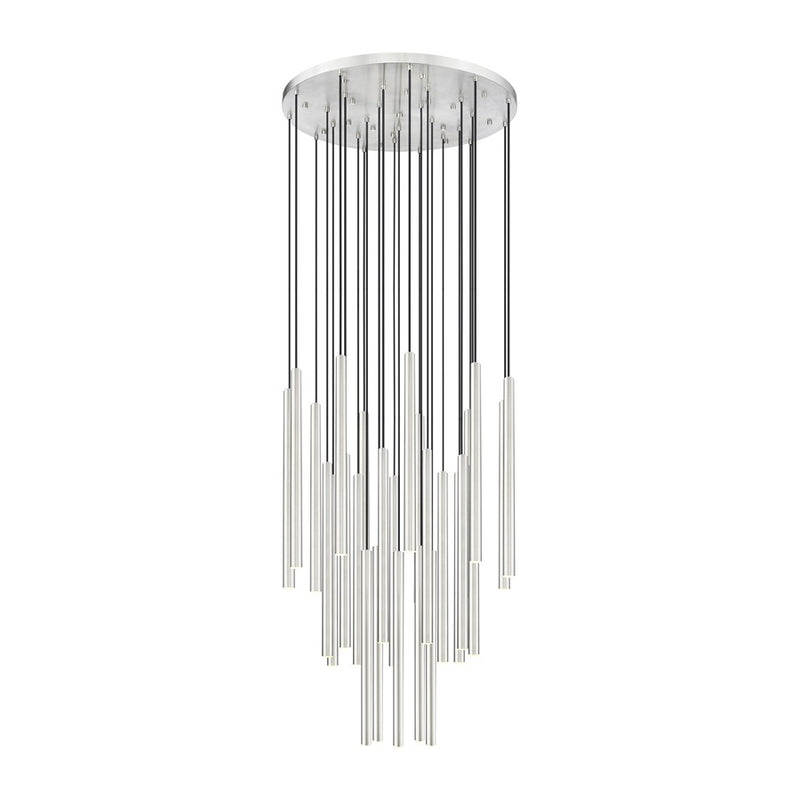 Z-Lite Forest 27Lt 36" LED Chandelier, Nickel/Nickel