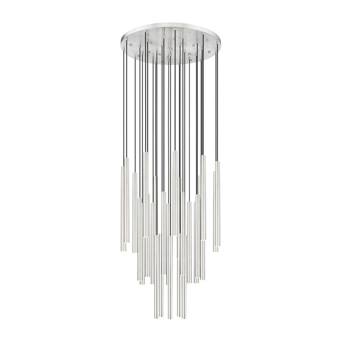 Z-Lite Forest 27 Light 36" LED Chandelier, Nickel/Nickel