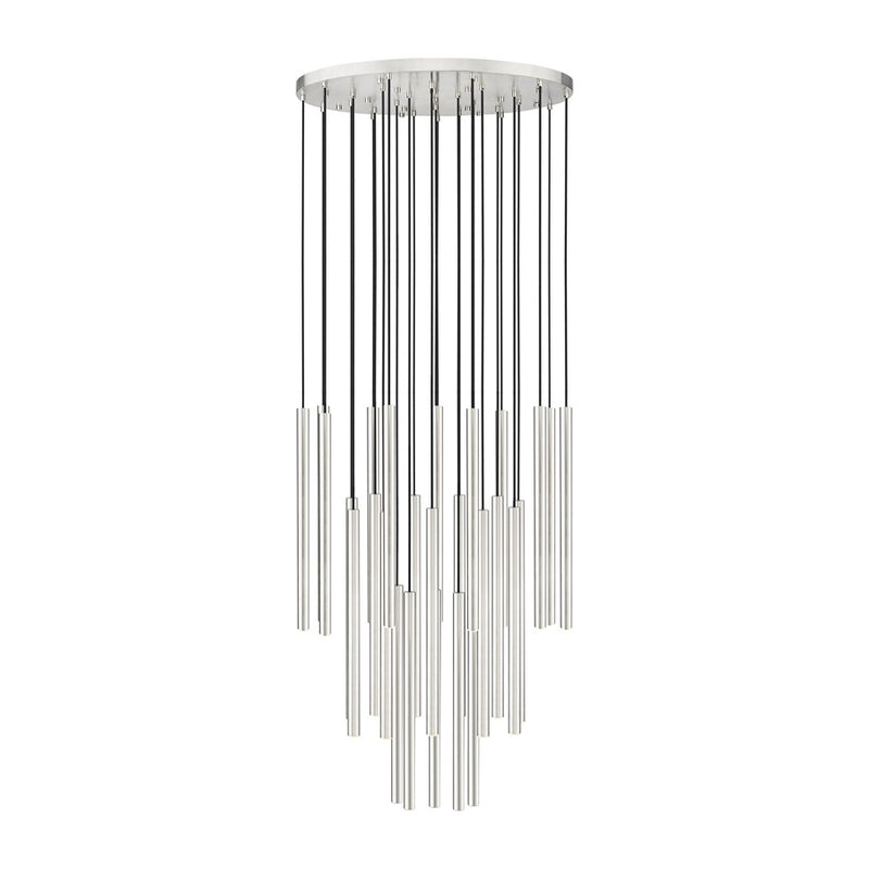 Z-Lite Forest 27Lt 36" LED Chandelier, Nickel/Nickel