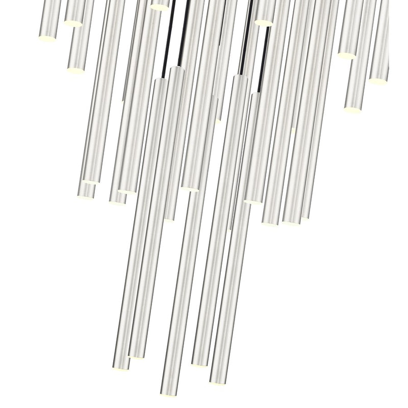 Z-Lite Forest 27Lt 36" LED Chandelier, Nickel/Nickel