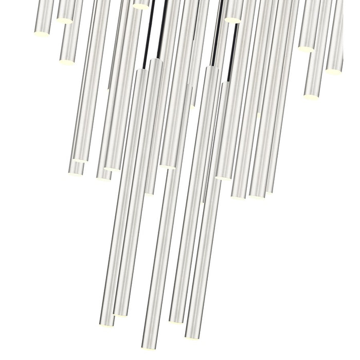 Z-Lite Forest 27 Light 36" LED Chandelier, Nickel/Nickel