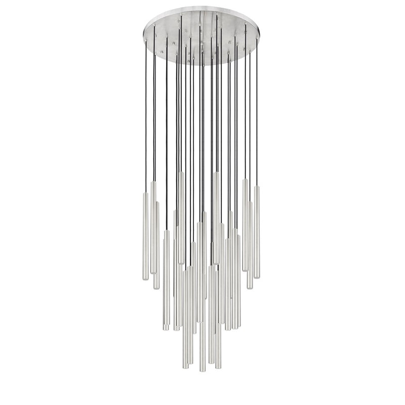 Z-Lite Forest 27Lt 36" LED Chandelier, Nickel/Nickel