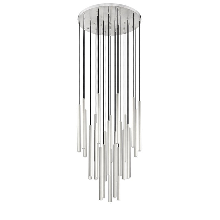 Z-Lite Forest 27Lt 36" LED Chandelier, Nickel/Nickel