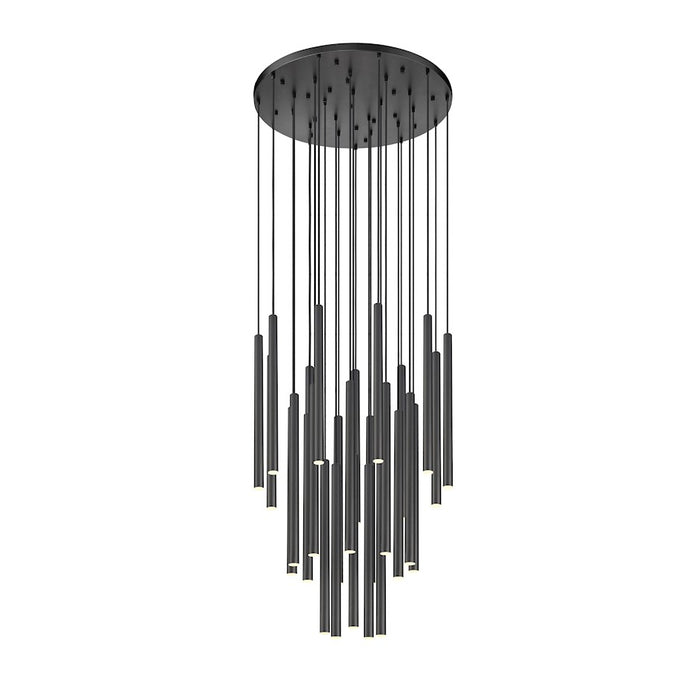 Z-Lite Forest 27 Light 36" LED Chandelier, Black/Black - 919MP24-27R-MB-LED