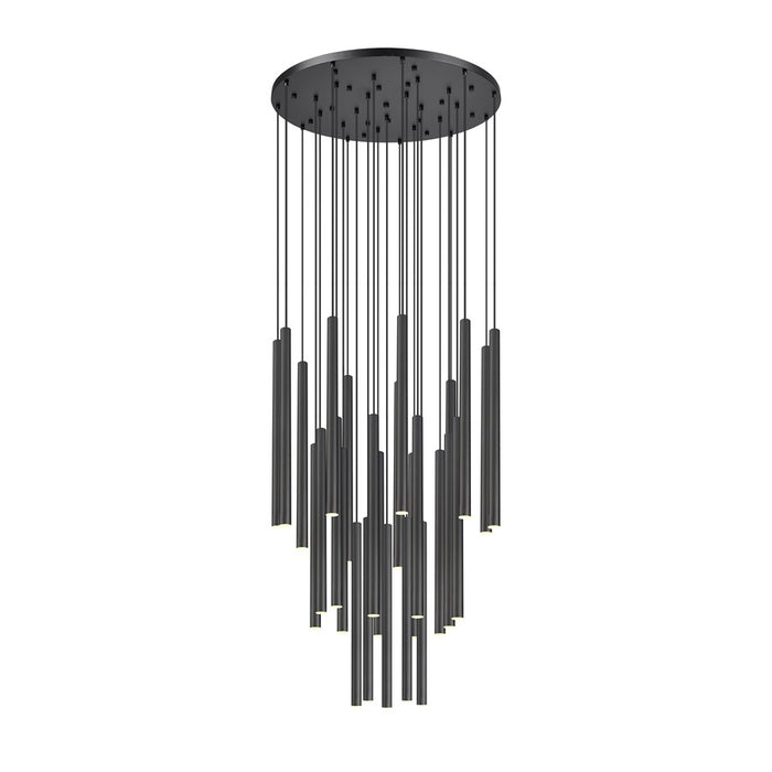 Z-Lite Forest 27Lt 36" LED Chandelier, Black/Black