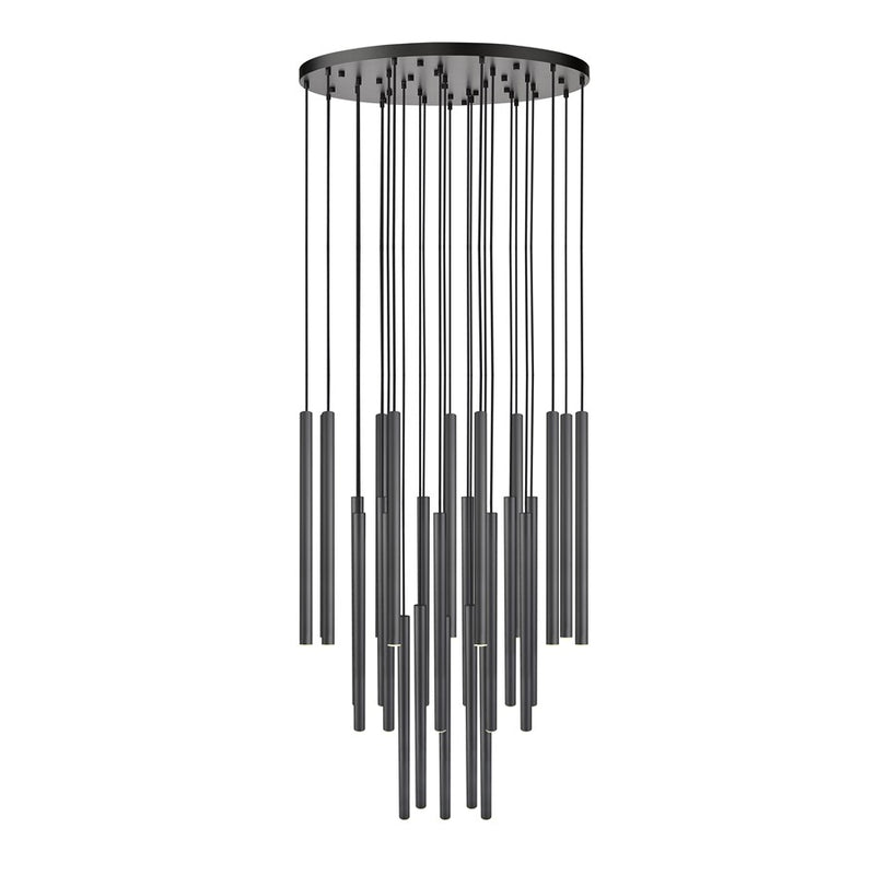 Z-Lite Forest 27 Light 36" LED Chandelier, Black/Black