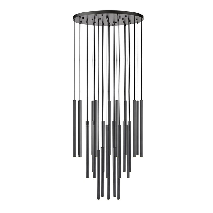 Z-Lite Forest 27Lt 36" LED Chandelier, Black/Black