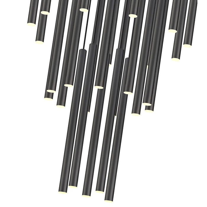 Z-Lite Forest 27Lt 36" LED Chandelier, Black/Black