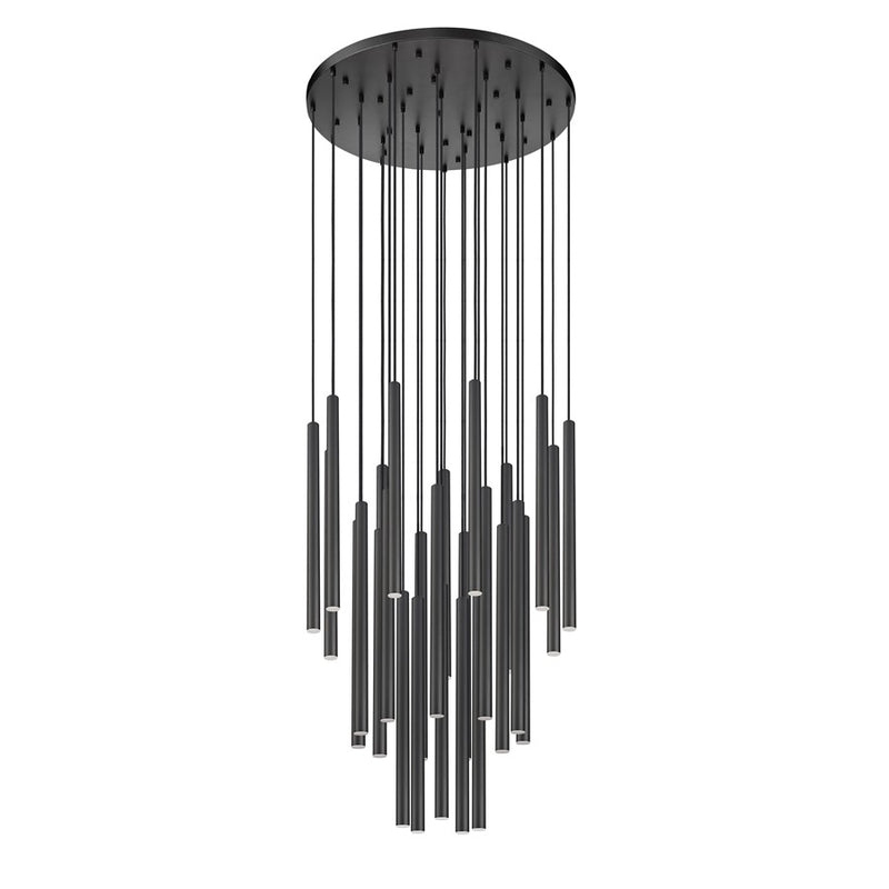 Z-Lite Forest 27Lt 36" LED Chandelier, Black/Black