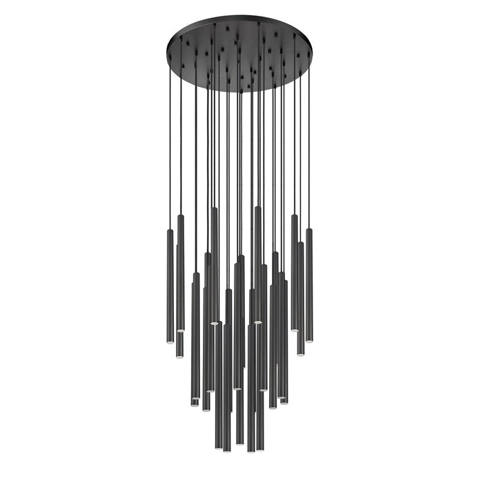 Z-Lite Forest 27Lt 36" LED Chandelier, Black/Black
