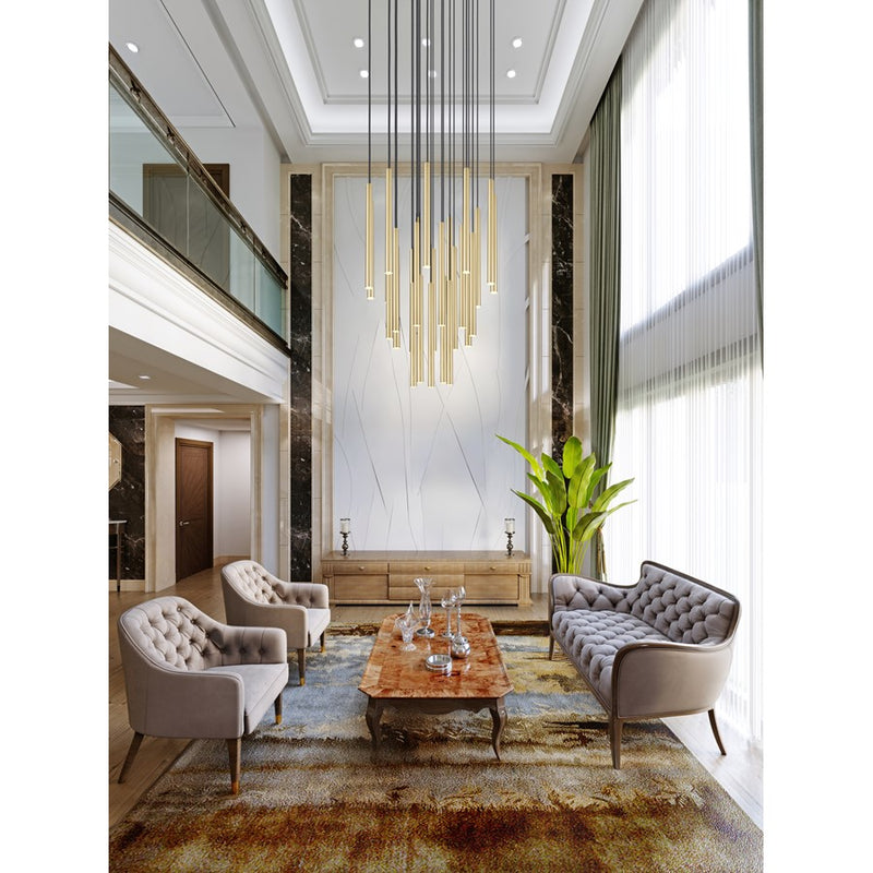 Z-Lite Forest 27 Light 36" LED Chandelier, Gold/Gold