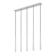 Z-Lite Forest 5Lt 42" LED Linear Chandelier, Nickel/Nickel - 919MP24-5L-BN-LED