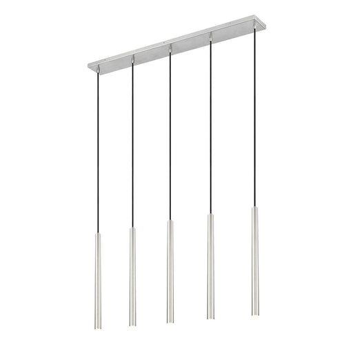 Z-Lite Forest 5Lt 42" LED Linear Chandelier, Nickel/Nickel - 919MP24-5L-BN-LED