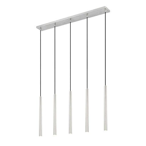 Z-Lite Forest 5 Light 42" LED Linear Chandelier, Nickel/Nickel - 919MP24-5L-BN-LED