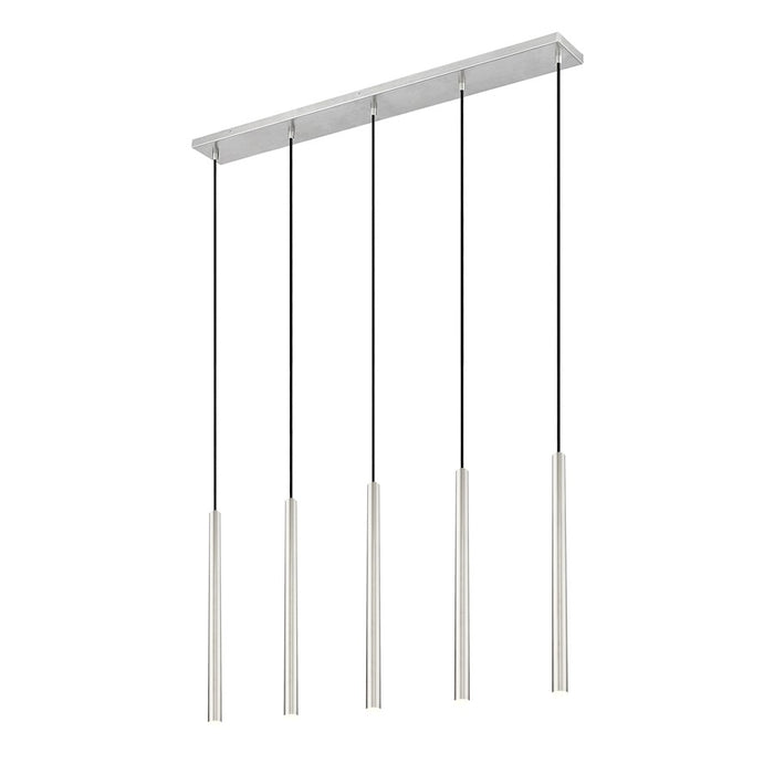 Z-Lite Forest 5 Light 42" LED Linear Chandelier, Nickel/Nickel - 919MP24-5L-BN-LED