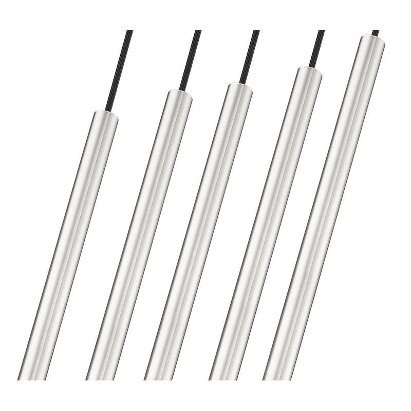 Z-Lite Forest 5Lt 42" LED Linear Chandelier, Nickel/Nickel