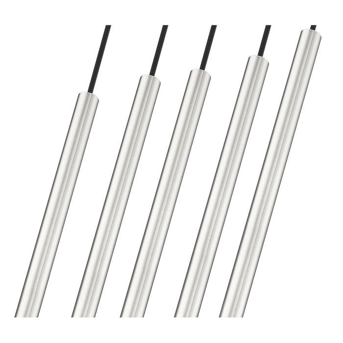 Z-Lite Forest 5 Light 42" LED Linear Chandelier, Nickel/Nickel