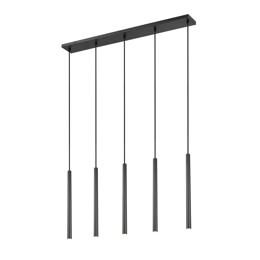 Z-Lite Forest 5Lt 42" LED Linear Chandelier, Black/Black - 919MP24-5L-MB-LED