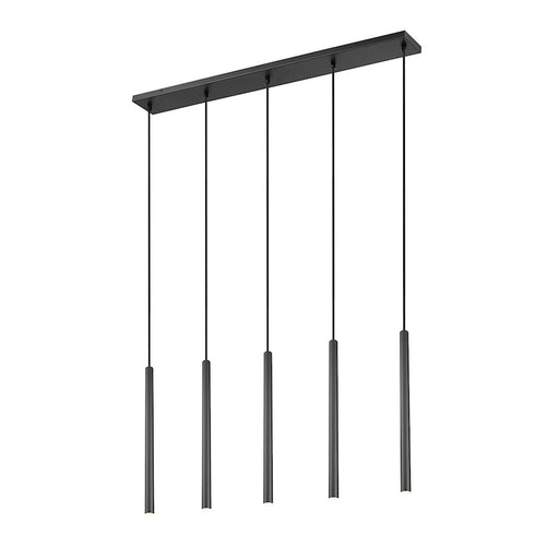 Z-Lite Forest 5 Light 42" LED Linear Chandelier, Black/Black - 919MP24-5L-MB-LED