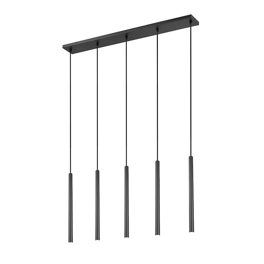 Z-Lite Forest 5 Light 42" LED Linear Chandelier, Black/Black - 919MP24-5L-MB-LED